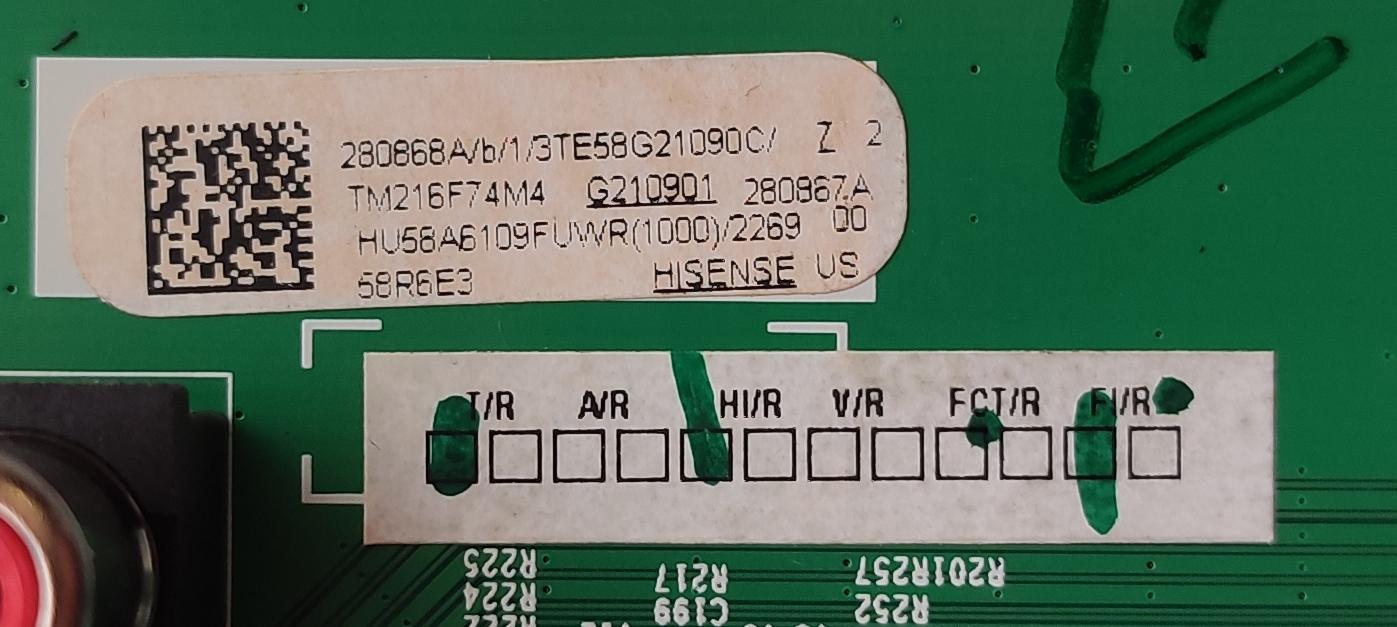 KIT DE TARJETAS PARA TV HISENSE / MAIN FUENTE 280868 / RSAG7.820.9221/ROH / 280867 / HU58A6109FWR / T-CON STCON575G / CCPD-TC575-009 V1.0 / STCON575GS5011 / PANEL HD580X1U92-TAL1/S0/GM/CKD3A/ROH / MODELO 58R6E3 58A6109FUWR - Imagen 3